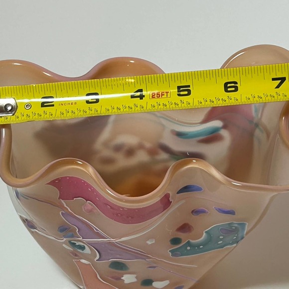 Spectacular Vintage 1994 Signed Nelson Modernist Abstract Studio Art Glass Vase - Picture 9 of 11